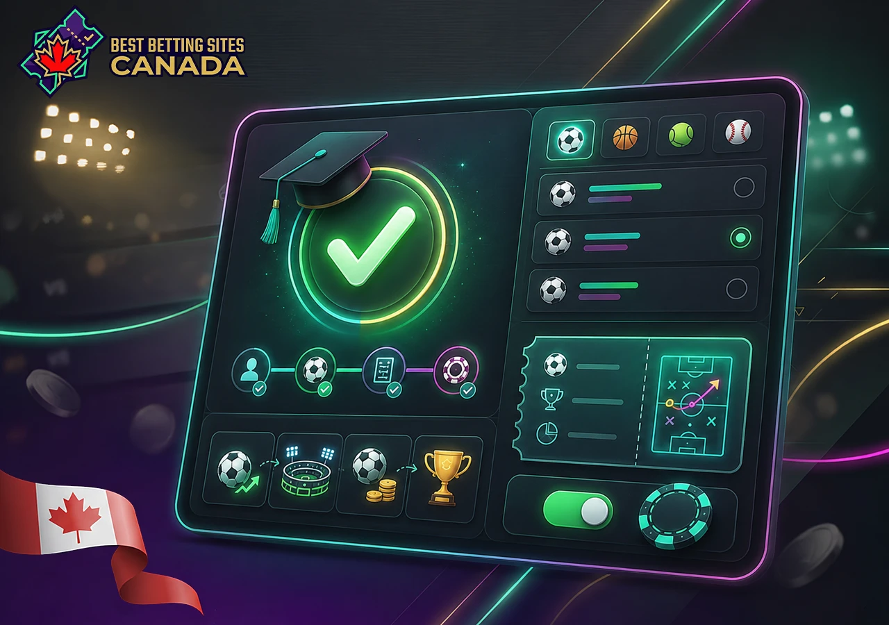 The best betting sites for beginners in Canada, with a simple interface and a tooltip icon.